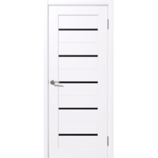 Дверь межкомнатная Дубрава Сибирь Флор АСТРА белая, стекло черное